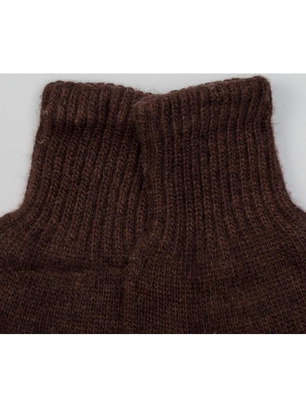 Перчатки мужские из монгольской шерсти, цвет шоколадный, размер 20-24