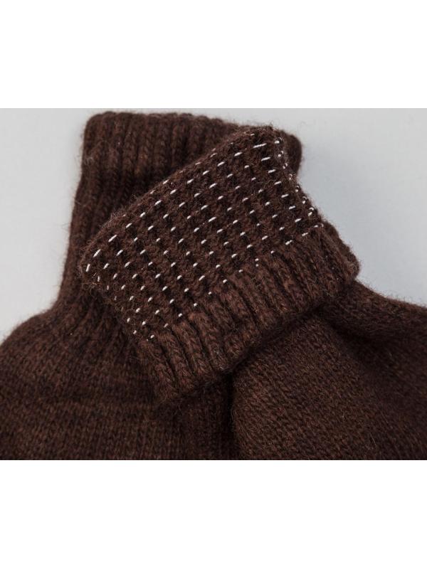 Перчатки мужские из монгольской шерсти, цвет шоколадный, размер 20-24