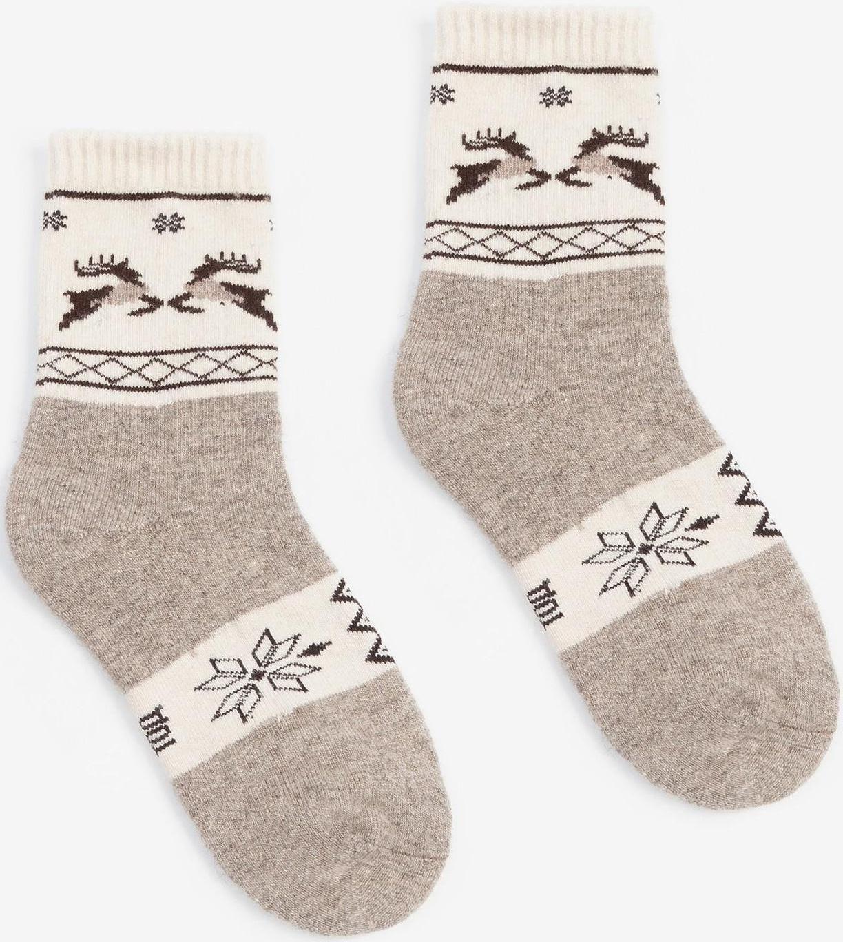 Носки женские из монгольской шерсти, цвет серый, размер 23 (34-36)