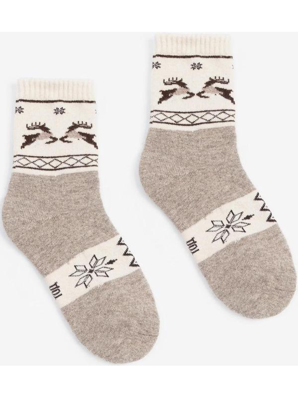 Носки женские из монгольской шерсти, цвет серый, размер 23 (34-36)