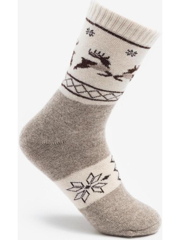 Носки женские из монгольской шерсти, цвет серый, размер 23 (34-36)