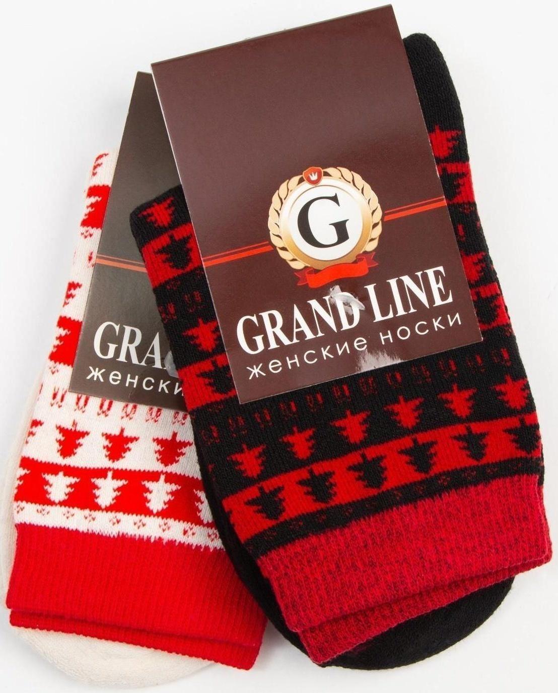 Носки женские тёплые GRAND, ёлочки, размер 23
