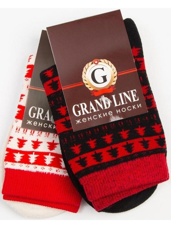Носки женские тёплые GRAND, ёлочки, размер 23