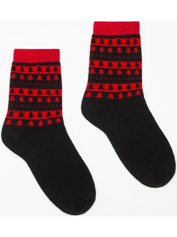 Носки женские тёплые GRAND, ёлочки, размер 23