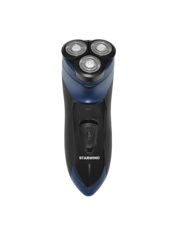 Электробритва Starwind SBS1503 реж.эл.:1 питан.:аккум. черный/синий