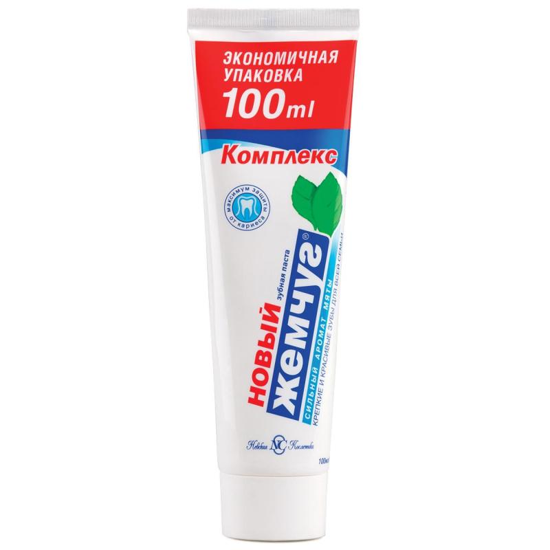 Зубная паста Новый жемчуг с сильным ароматом мяты 100мл