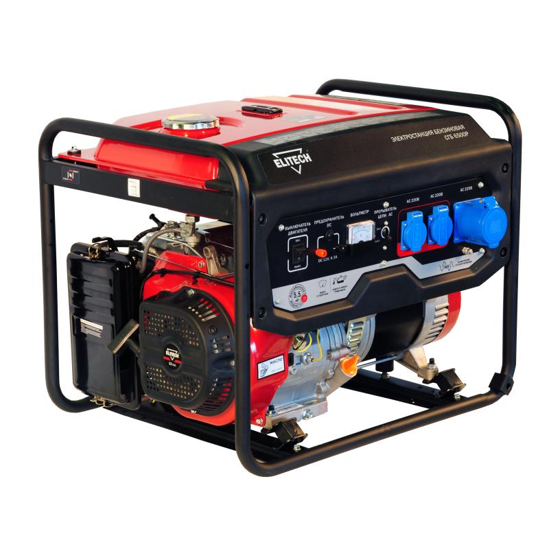 Генератор бензиновый ELITECH 5,0 кВт, AVR (СГБ 6500Р)