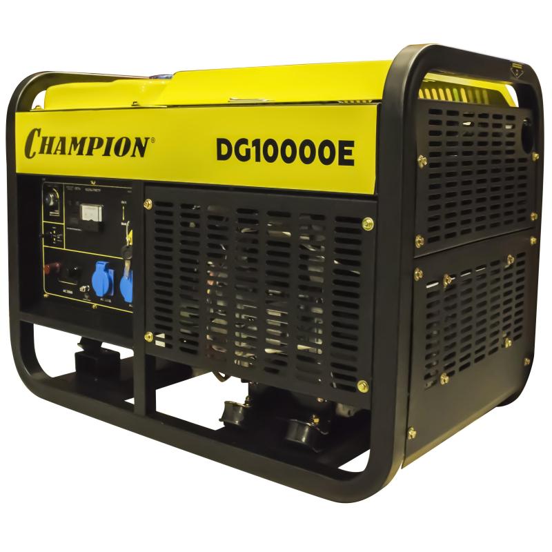 Генератор дизельный CHAMPION 10кВт, эл.стартер,колеса (DG10000E)