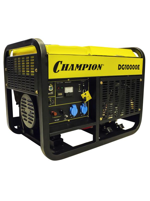 Генератор дизельный CHAMPION 10кВт, эл.стартер,колеса (DG10000E)