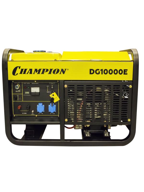 Генератор дизельный CHAMPION 10кВт, эл.стартер,колеса (DG10000E)