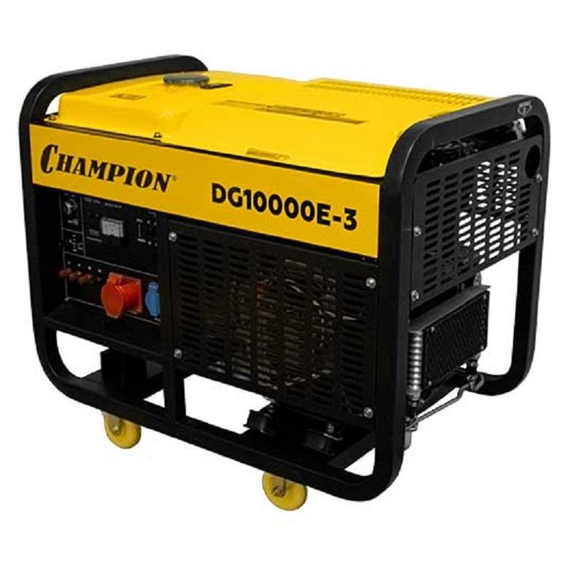 Генератор дизельный CHAMPION 10кВт, 400В, эл.стартер, колеса (DG10000E-3)