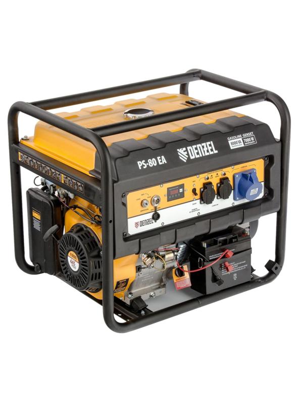 Генератор бензиновый DenzelPS-80EA 7кВт эл.старт, к-р автоматики (946924)