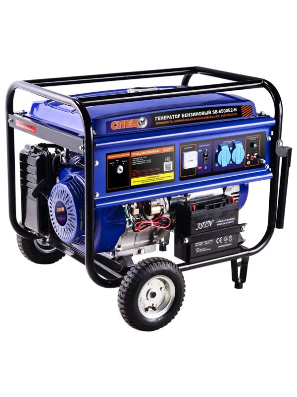 Генератор бензиновый СПЕЦ-SB-6500E2N, 5.0кВт, электростарт