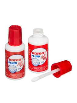 Корректирующая жидкость KORES Soft Tip FLUID 25мл на быстросохн осн, апплик