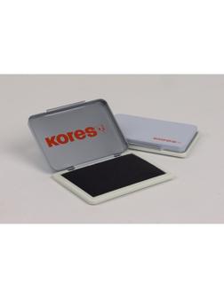 Подушка штемпельная настольная КORES черная 7х11см метал. 71554