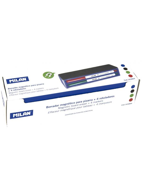 Набор принадл. для магн.-маркерных досок Milan магн.губка и 4 маркера