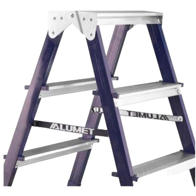 Стремянка Алюмет двухсторонняя стальная с алюмин. ступенями 5 ст. MD8205