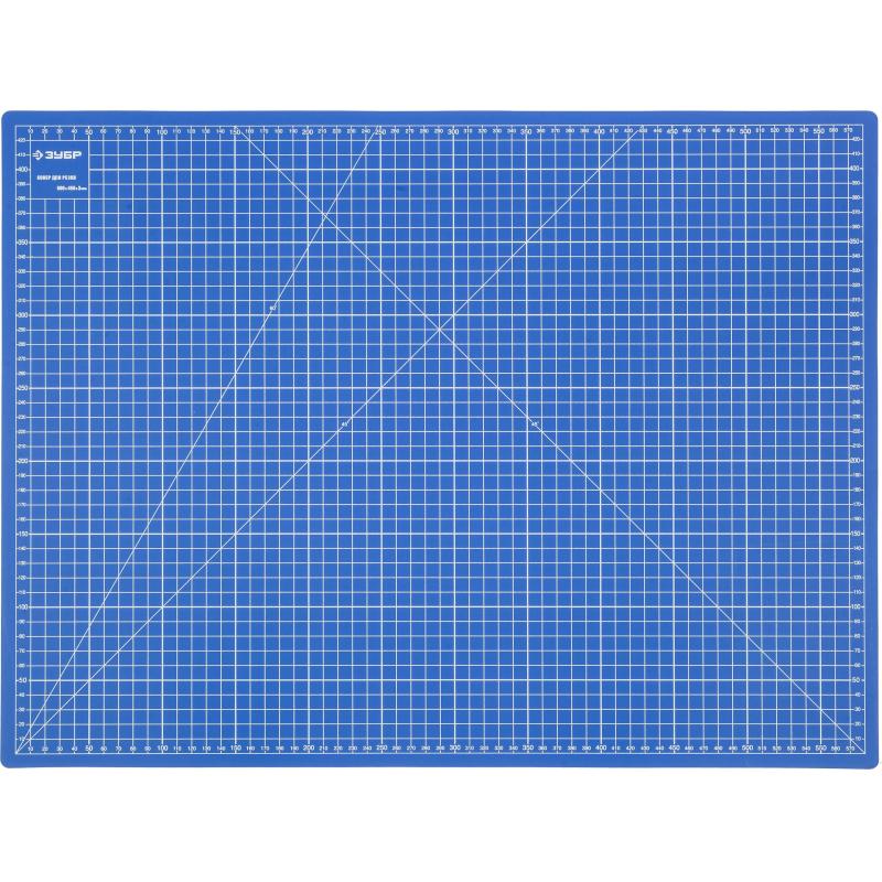 Коврик ЗУБР ЭКСПЕРТ, непрорезаемый, 3мм, цвет синий, 600х450 мм (09901)