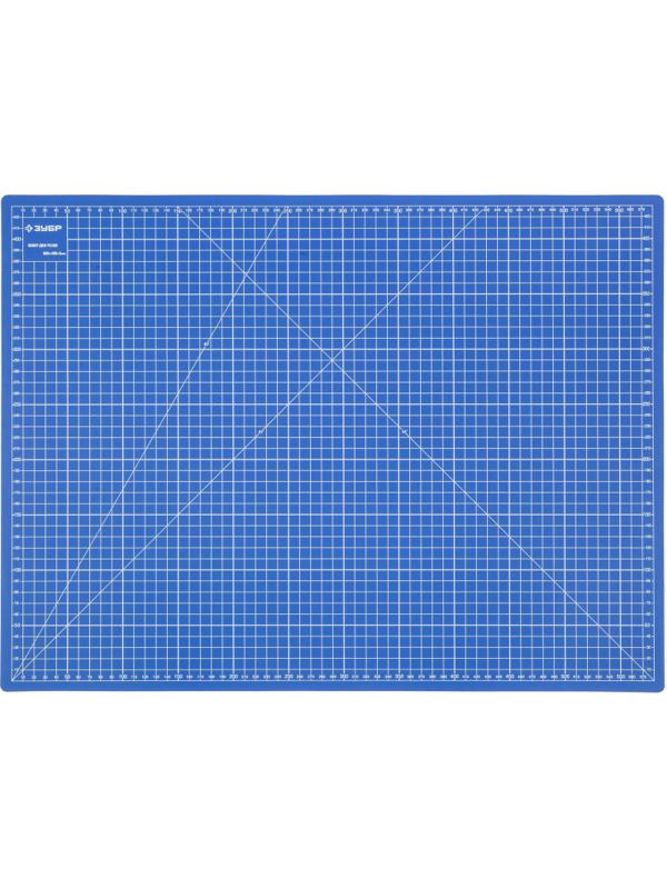 Коврик ЗУБР ЭКСПЕРТ, непрорезаемый, 3мм, цвет синий, 600х450 мм (09901)