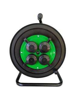 Удлинитель TOPFORT ПВС 2x0,75 кв.мм. 20м 6А 4 гнезда без/з.,с/загл.,IP44