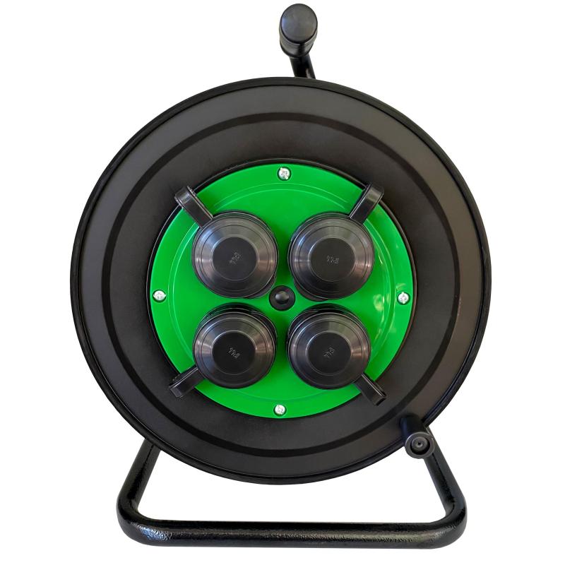 Удлинитель TOPFORT ПВС 2x1,5 кв.мм. 50м 16А 4 гнезда без/з.,с/загл.,IP44