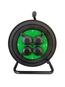 Удлинитель TOPFORT ПВС 2x1,5 кв.мм. 50м 16А 4 гнезда без/з.,с/загл.,IP44