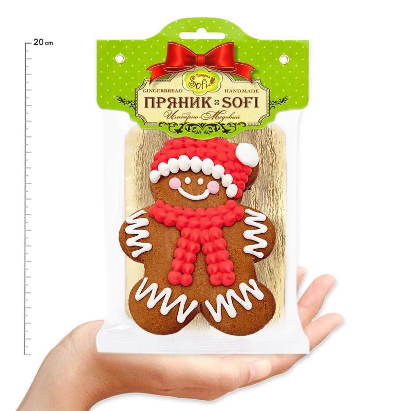 Пряник имбирно-медовый Человечек  14смx11см 85г, НГ арт.2133