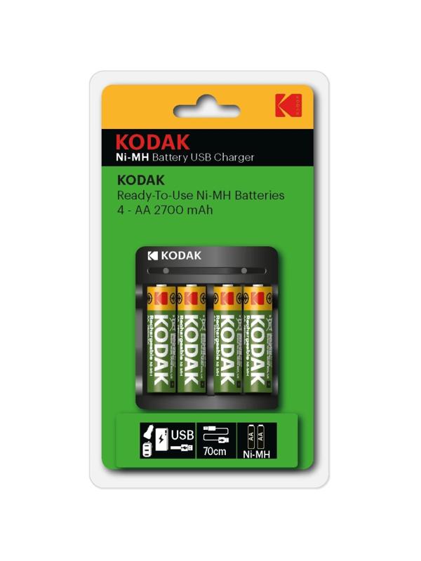 Зарядное устройство Kodak USB, 4 x AA 2700 mAh [K4AA/AAA] (30425521-RU1)