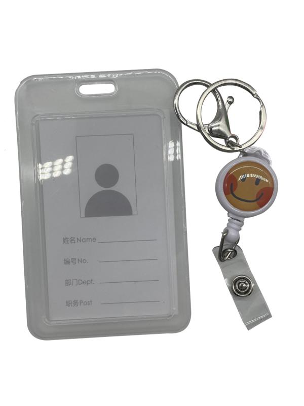 Картхолдер на рулетке с карабином №1 School Смайл, трос 45 см