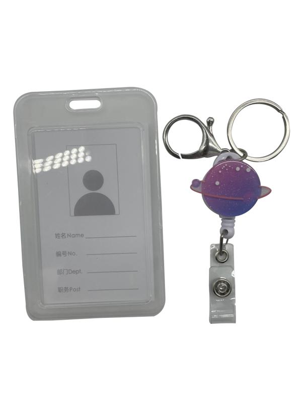 Картхолдер на рулетке с карабином №1 School Планета, трос 45 см