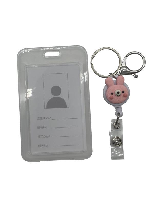 Картхолдер на рулетке с карабином №1 School Зайка, трос 45 см