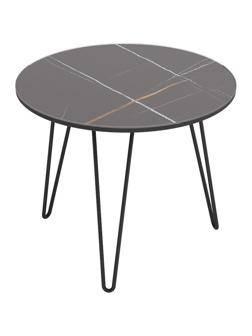 Стол журнальный _KF РИД Glass 430 D550 сахара нуар/черный матовый