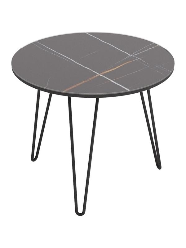 Стол журнальный _KF РИД Glass 430 D550 сахара нуар/черный матовый