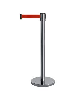 Столбик ограждения Alt с вытяжной лентой 5м сталь нерж.полированная красный