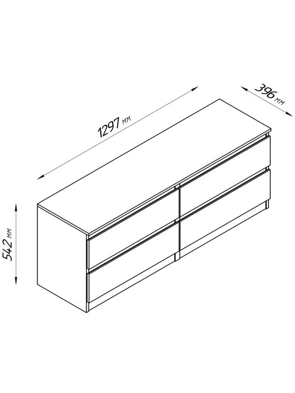 Тумба ШС_Кастор 4 ящика Дуб Венге