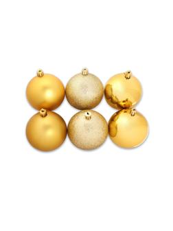 Набор  шаров новогодних золотых елочных Шелк, бархат, люрекс 8см, НУ-6995