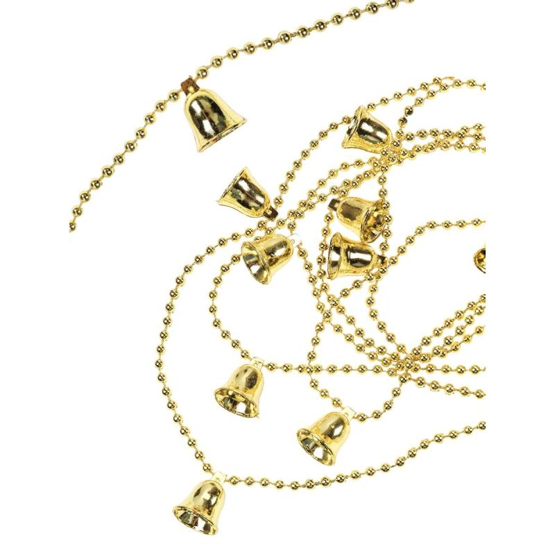 Бусы новогодние  на елку золотые Колокольчики , НУ-4231