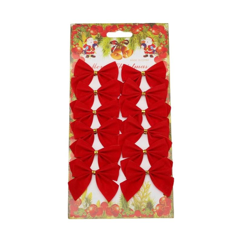 Набор елочных бантов Праздничный 5.5см 12 шт , НУ-8357