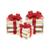 Фигура светящаяся набор Три подарка, красная блестящая лента, , Т-5530