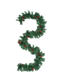 Гирлянда елочная с шишками и красными ягодами 3 м , НГУ-5551