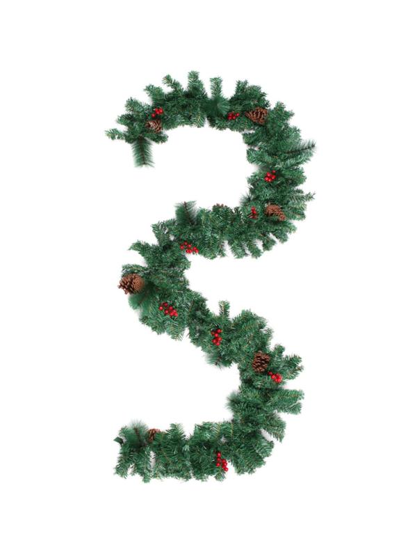 Гирлянда елочная с шишками и красными ягодами 3 м , НГУ-5551