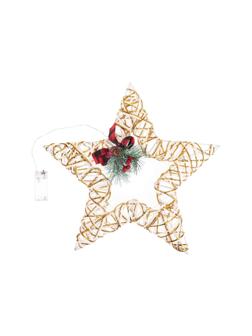 Фигура светящаяся Звезда с бантом, желтая, 46 см , Т-5525