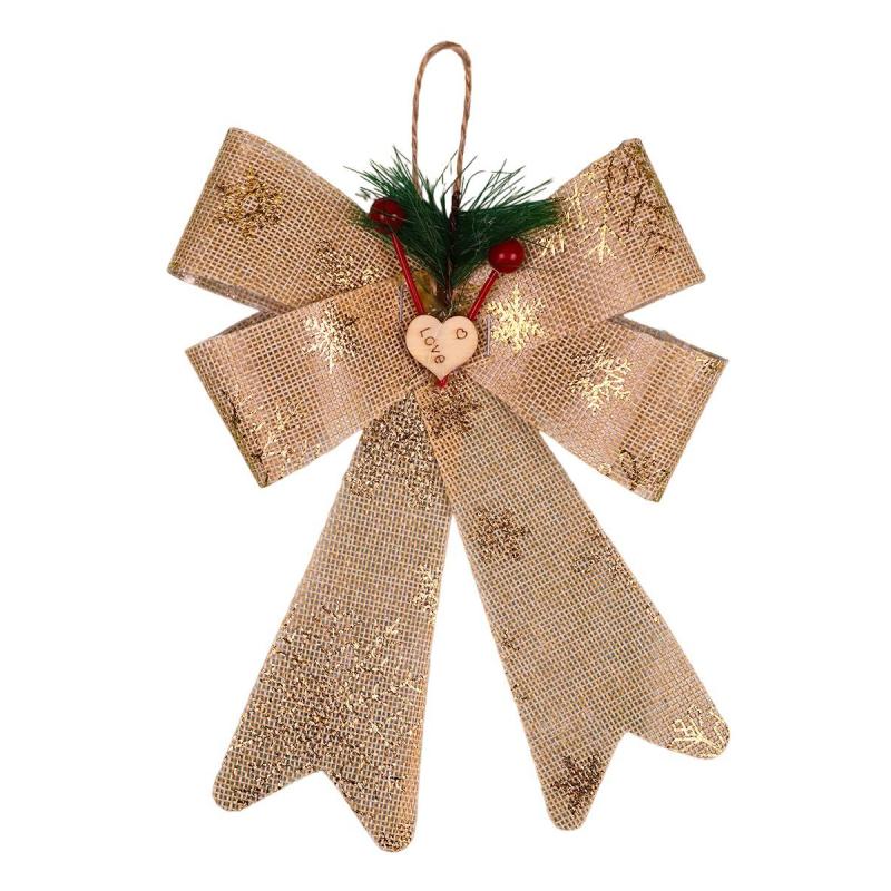 Украшение новогоднее Елочный бант Новогодний, бежевый 20 см , НУ-2114
