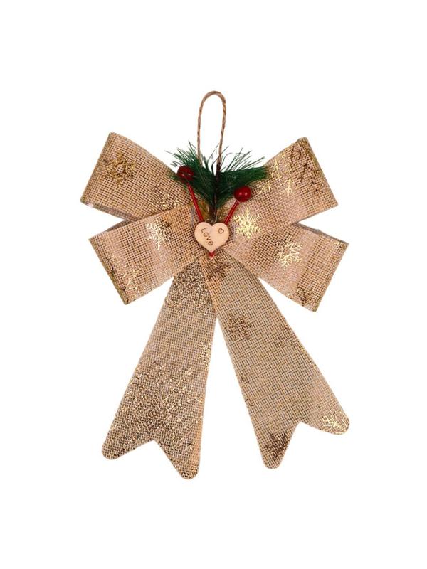 Украшение новогоднее Елочный бант Новогодний, бежевый 20 см , НУ-2114