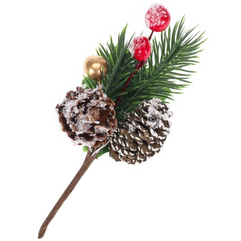 Декоративное изделие ветка Новогоднее настроение, 14 см , НУ-6098