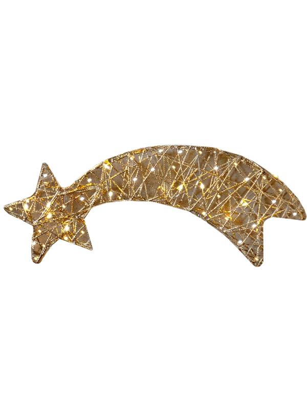 Фигура Светящаяся Комета 15 см, цвет золото, свет теплый 49788