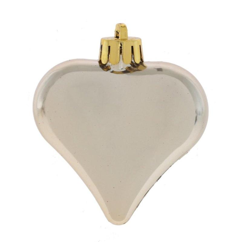 Украшение новогоднее Сердца, набор из 6 шт, D 6 см, L6 W2,5 H7 см 753611