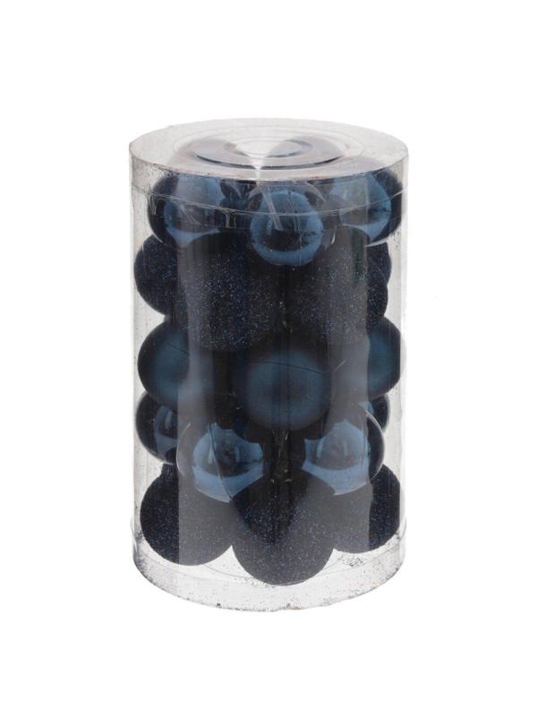 Украшение новогоднее Шар, наб 25 шт, 3 см, синий L8 W8 H13 см 753570