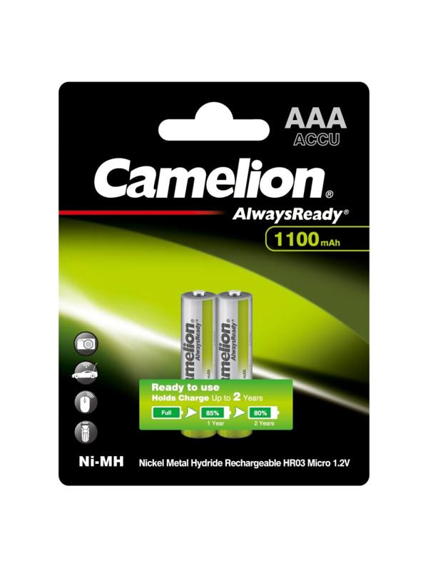 Аккумулятор Camelion Always Ready AAA 2шт/бл(NH-AAA1100BP2,1.2В) (15037)
