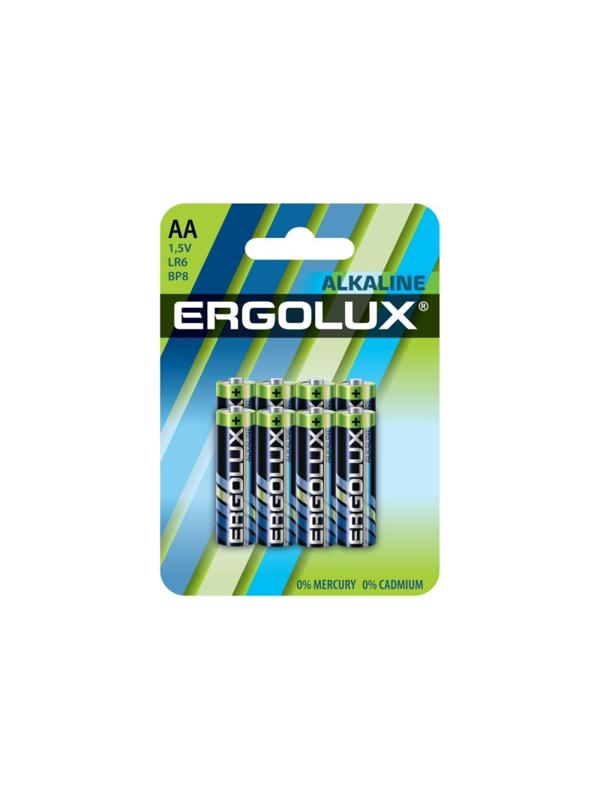 Батарейка Ergolux Alkaline 8шт/бл (LR6 BP8, 1.5В) (14815)
